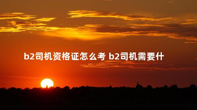 b2司机资格证怎么考 b2司机需要什么证